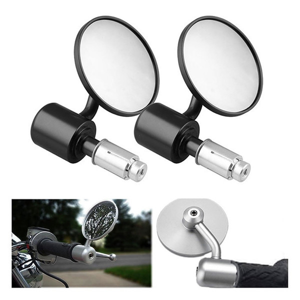 1 Pair Motorcycle Rearview Mirror Round Handlebar Bar End Rear View Mirrors Bike Motorbike Side Mirror Car Accessories