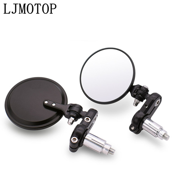Universal Motorcycle Mirrors 3 Inch Round Folding Bar End Side Mirror for ///Yamaha//