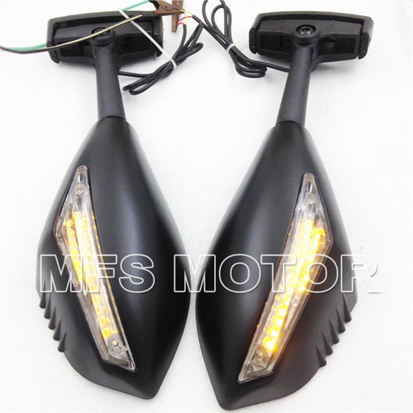 Motorcycle Integrated Matt BLACK LED Turn Signals Mirror For Honda CBR 900 929 954 1000 RR F2 F3