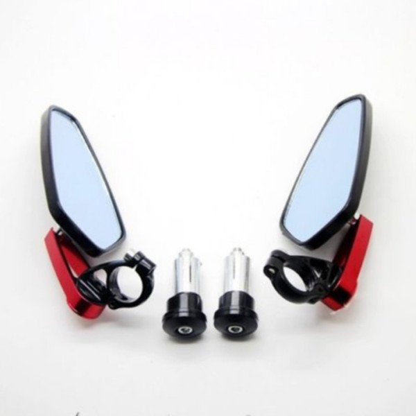 1Pair Rearview Mirror Motorcycle Aluminum Alloy Motorbike Adjustable Double Safety Durable Replacement Universal Side Bar End