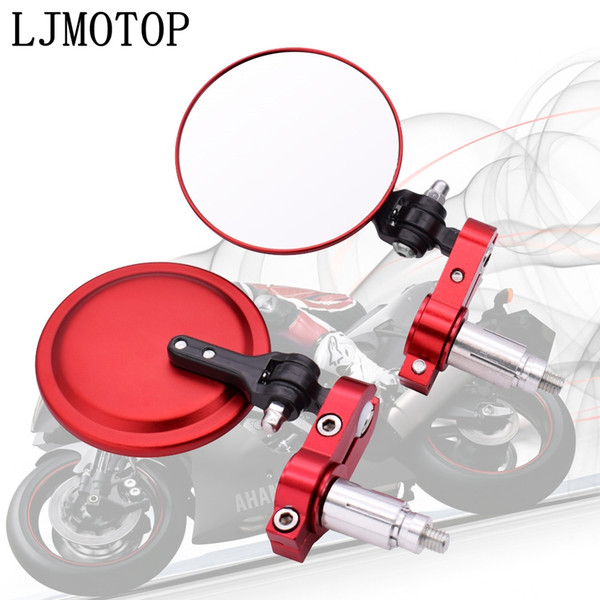 Universal Motorcycle Mirrors 3 Inch Round Folding Bar End Side Mirror for 500EXC 500XC-W 505SX-F 505XC-F 525SX 525SX-R 525XC