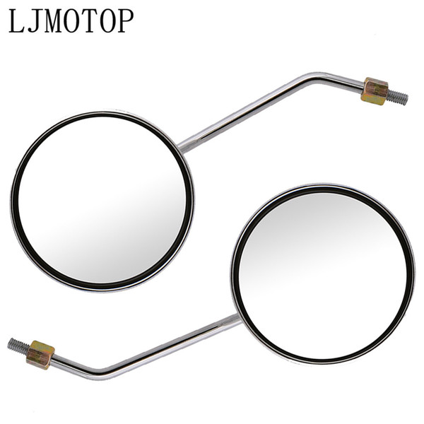 Motorcycle Rear View Mirror 8mm 10mm Side Mirror Round Silver For CBR 125R For 390 690 duke Z650