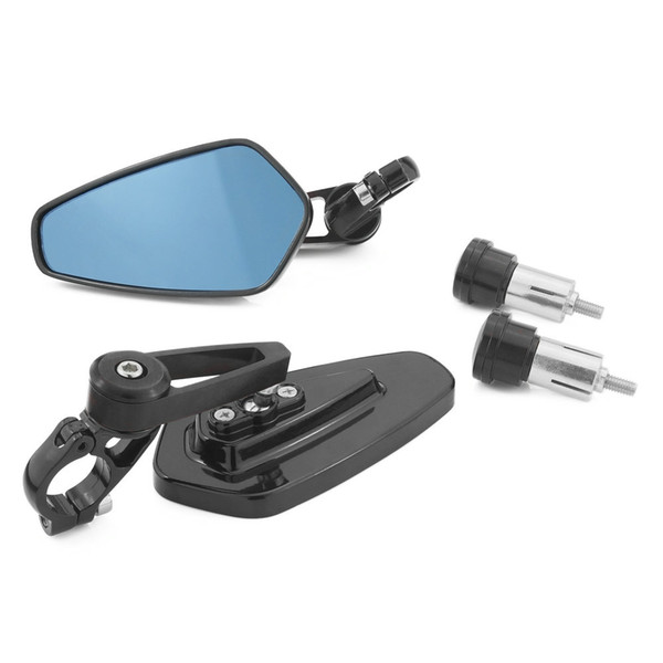 Universal Black Pair of Motorcycle Mirror Motor Motorbike Rearview Side Handle Bar End Mirrors For KTM Suzuki Kawasaki Yamaha