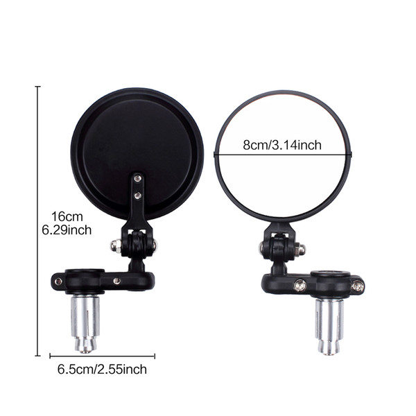 Motorcycle Rear View Side Mirrors Handlebar Round Bar End Mirrors Racer Bobber Clubman Motorcycle Mirrors