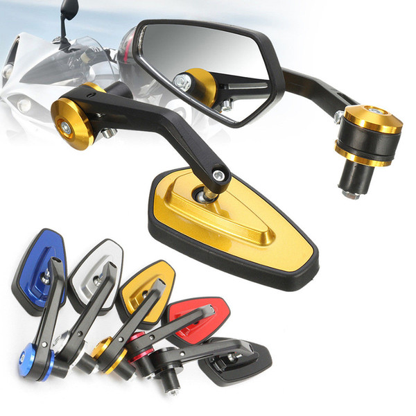 1 Pair Motorcycle Aluminum Alloy Rear View Handle Bar End Side Rearview Mirror 22mm 7/8