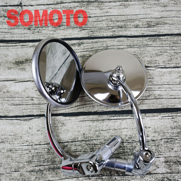 universal cafe racer mirror motorcycle stainless steel rearview mirror vintage motorcycle handle bar rearview
