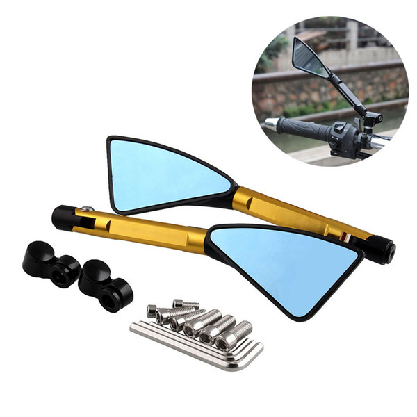 CNC Aluminum Universal Rear Side Rearview Mirrors Gold Motorcycle Scooter Street Bike Motorbike Accessories For Electric Car