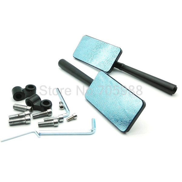 Motorcycle i-phone 4S style Rear view Black CNC Side Mirrors Cruiser edge to edge 8mm 10mm