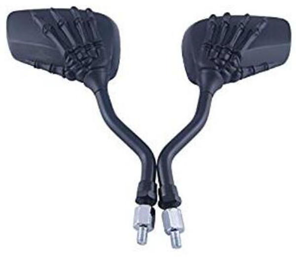 Jackey AwesomeUniversal Fit 10mm 8mm Thread Bolts Black Skull Skeleton Claw Side Mirrors For Suzuki Honda Kawasaki Yamaha Victory Motorcycle