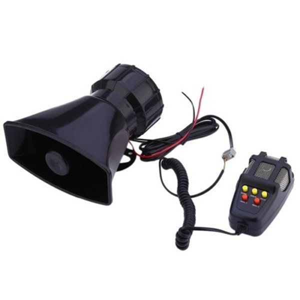 LARATH Hot sale 1 set 5 Sound Loud Car Truck Speaker Warning Alarm Police Fire Siren Horn 12V 100W 105db With MIC Microphone