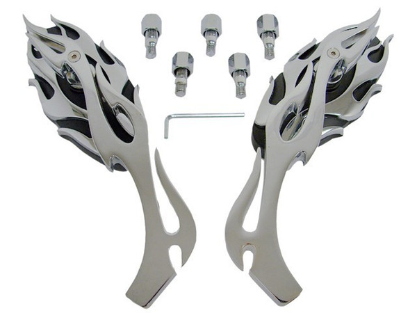New arrival Flame Motorcycle Chrome rearview Mirrors for Honda CB Shadow Chopper Cruiser Cafe Racer