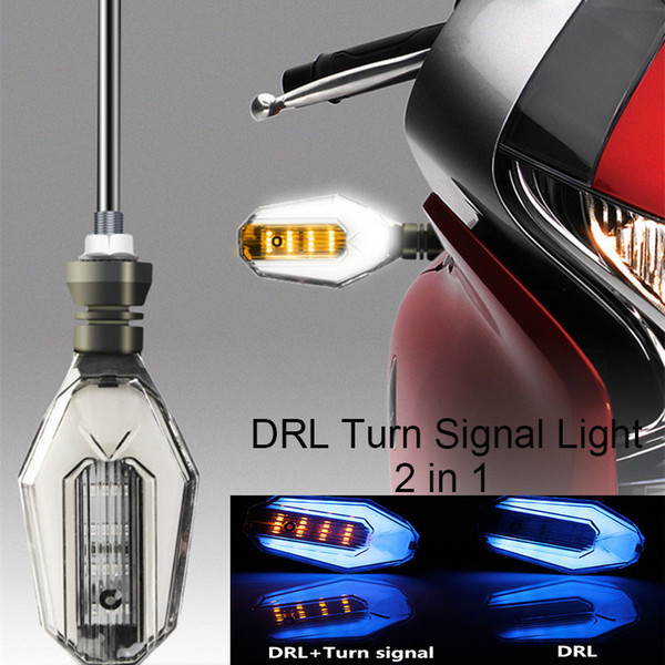 Hauntity Motorcycle LED Turn Signal Light High quality Dual Color White Amber Red Amber Blue Amber 2 IN 1 Blinker Light