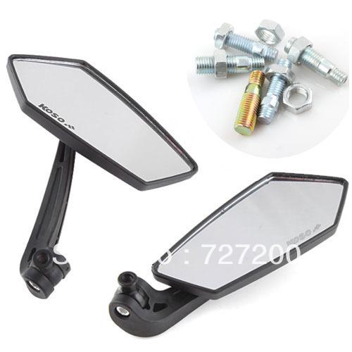 1 Pair Rear View Mirror Motorcycle Handlebars Street Bike Side #7901