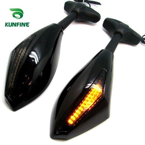 Free Shipping New Hot Motorcycle Rearview Mirrors with Turn Signals LED Lights one pair
