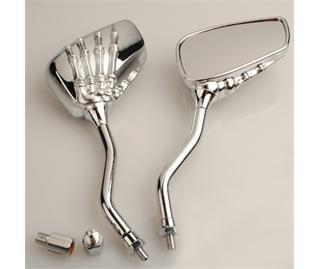 Chrome Motorcycle Skull Mirror For Harley Softail Dyna motorcycle rear view bar end mirror