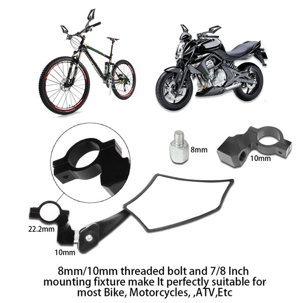 Motorcycle Mirrors Motorbike Rear View Rearview Mirrors Universal Handlebar Glass Mirror for Motorcycle Mountain Road Bicycle