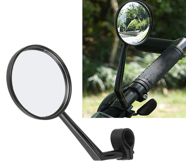 1pc Adjustable Motorcycle Bicycle Handlebar End Glass Flexible Wide Angle Bike Rotatable Mirrors Rearview Reflective Cycling Kit DDA260
