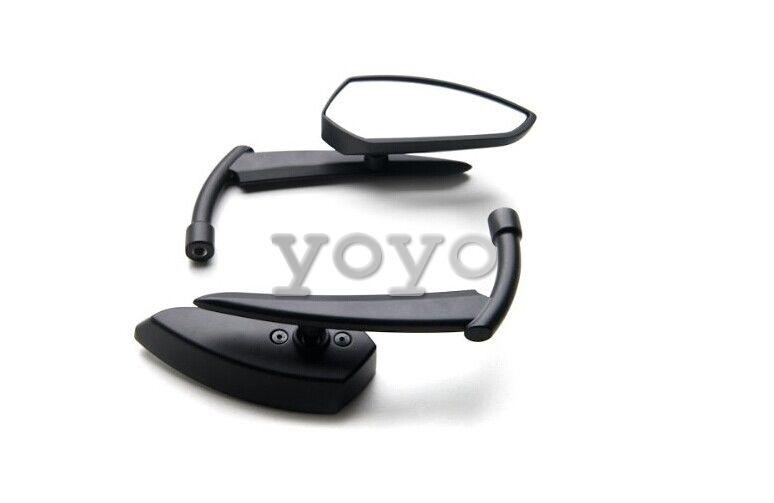 Black Grim Reaper Universal Custom Motorcycle Mirrors - Free Adapters Mirrors Fits Most Kawasaki Cruisers