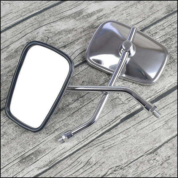 1 pair GN Retro Motorcycle Coffee Stainless Steel Rear View Reflective Rearview Mirror 10mm /8mm clockwise and counterclockwise