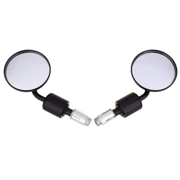 Motorcycle Motorbike Round Rear Mirror Aluminum Alloy 360 Degree Swivel Easy Installation High Quality Glasses 2PCS Universal