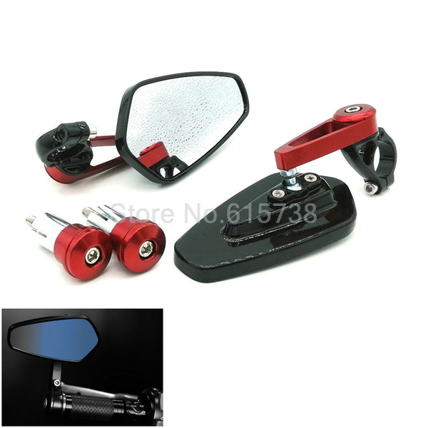 Red Color Universal Pair of Motorcycle Mirror Motor Motorbike Rearview Side Handle Bar End Mirrors For KTM Suzuki Kawasaki Yamaha