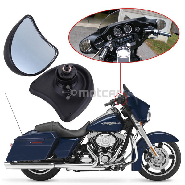Black New ABS Plastic Fairing Mount Rear View Mirror For Harley Electra Glide FLHTK FLHTCU