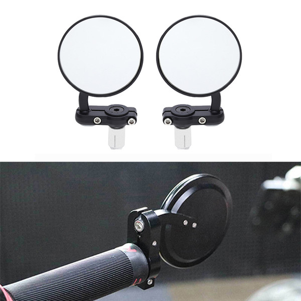 1Pair Universal Round Motorcycle Rearview Mirror CNC Aluminum Headle Bar 7/8
