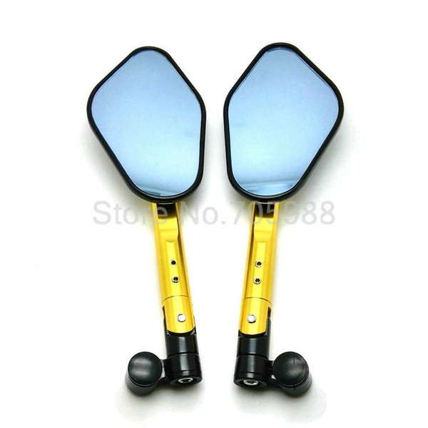 Alloy Gold Motorcycle Mirror Rearview Aluminum Mirror Rear View Mirrors Fits All Motorcycles bike bicycle mirror 8mm &10mm
