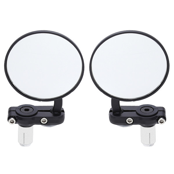 2Pcs Universal Motorcycle Mirror Aluminum Black 22mm Handle Bar End Rearview Side Mirrors Motor Accessories