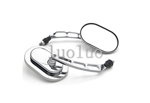 Universal Motorcycle Cruiser Scooter Moped ATV Mirrors Chrome + Bolt Adapters Fits Most, Honda rear view mirrors