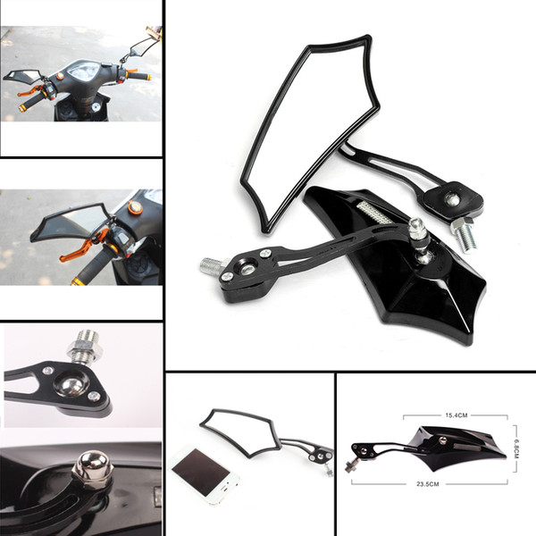 Pair Universal Motorcycle Motorbike Bike 8mm Rearview Side Mirror Scooter