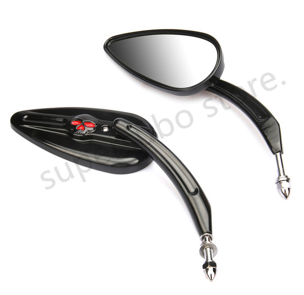 Aluminum skull Mirrors For Harley street glide road king side view mirrors softail fatboy Ultra Classic EFI