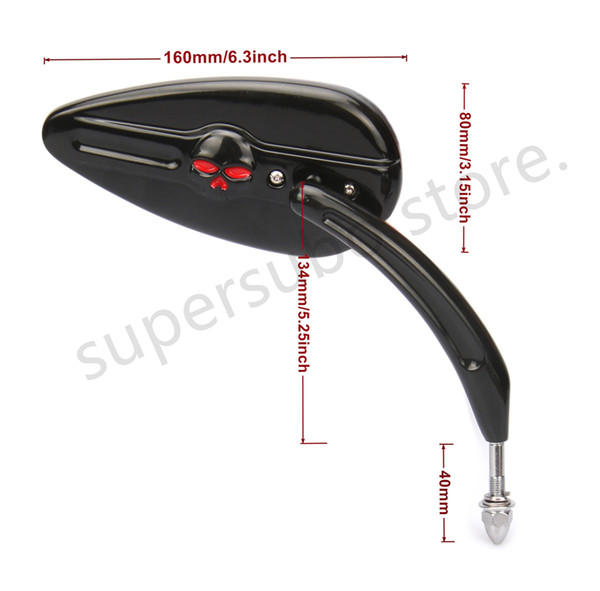 Motorcycle parts Aluminum skull Mirrors For Harley street glide road king side view softail fatboy mirrors Ultra Classic EFI