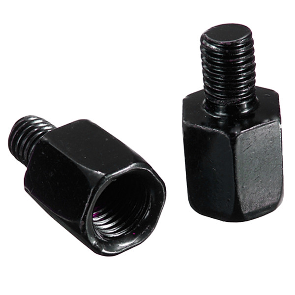 Promotion! 2 PCS motorcycle MIRROR ADAPTORS CONVERTS CLOCKWISE 8MM TO 10MM BLACK