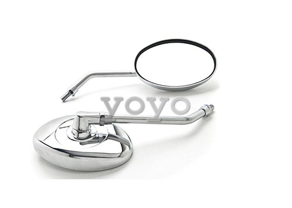 Universal Motorcycle Cruiser Scooter Moped ATV Mirrors Chrome + Bolt Adapters Fits Most, Kawasaki rear view mirrors