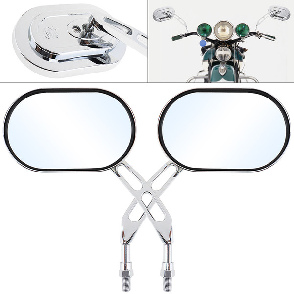 2pcs 10mm Modified Plated Universal Motorcycle Rearview Mirror Side Mirrors for Motorcycle MFF_20Z