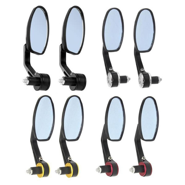 Universal 1Pair Motorcycle 7/8in Handlebar Bar End Rearview Side Mirrors