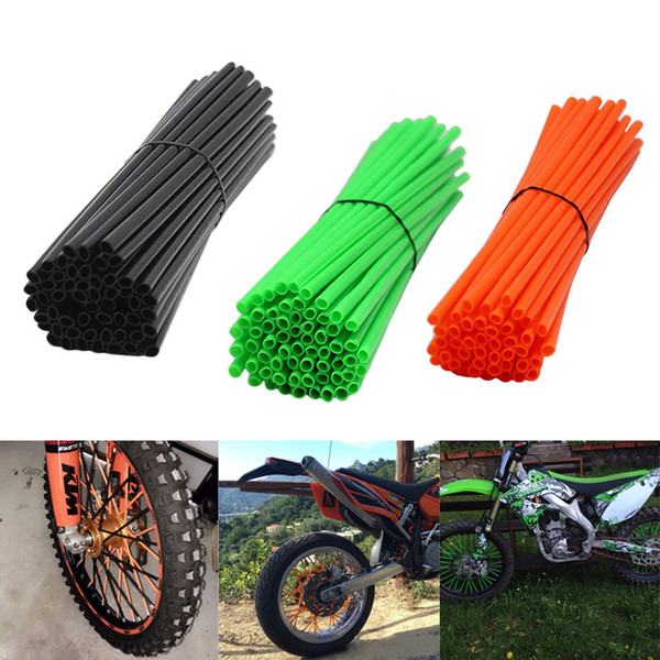 72 Pcs/Set Bikes Spoke Fluorescence Tube Clip Bicycle Wheel Rim Steel Wire Cover Motorcycle Spokes Warning Accessories C66