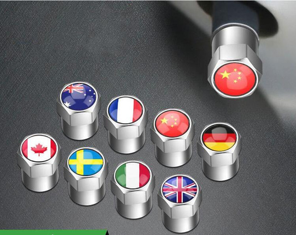 Car Styling Mini Metal Tire Valve Valves Motorcycle Bike Tyre Dust Cap Caps France Germany China Australian Canada Italy American Flag