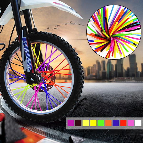 36Pcs Bike Motorcycle Dirt Decoration Motocross Wheel Spoke Wraps Rims Skins Protector Covers Decor Motorbike Decoration