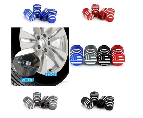 Laser Tyre valve caps Car Bike Motorcyle tire valve cover American United states USA flag Foot Panda logo 70logos option