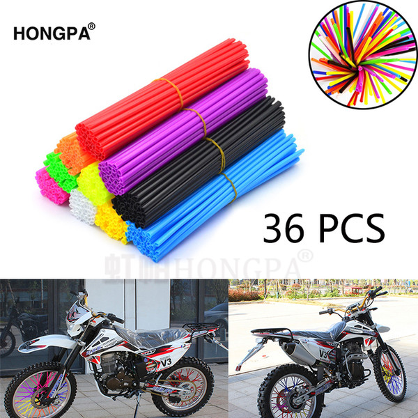 36Pcs/set Bike Motorcycle Dirt Decoration Motocross Wheel Spoke Wraps Rims Skins Protector Covers Decor Motorbike Decoration