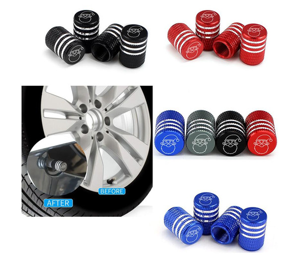 Laser Tyre valve caps Car Bike Motorcyle tire valve cover Father Christmas Santa Claus spider bat 70logos option