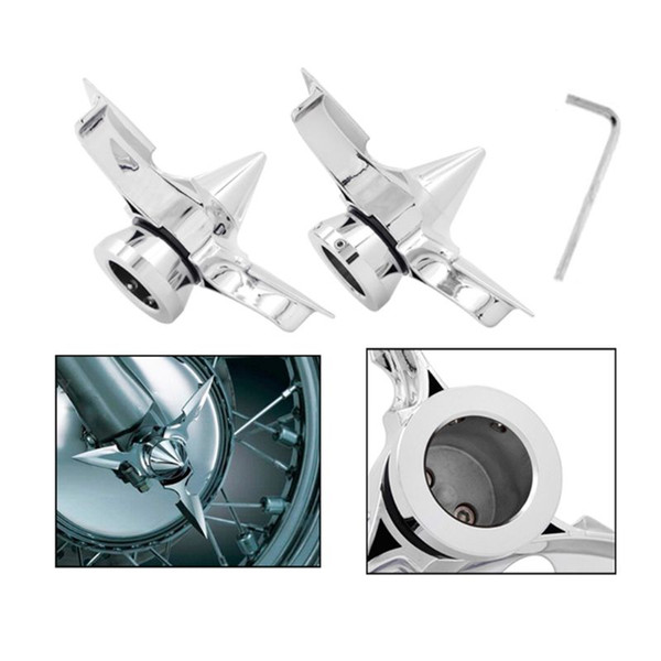 2 Colors Motorcycle Spun Blade Pointed Center Spinning Front Axle = Nut Cover for Dyna Softail Sportster accessory LX9C