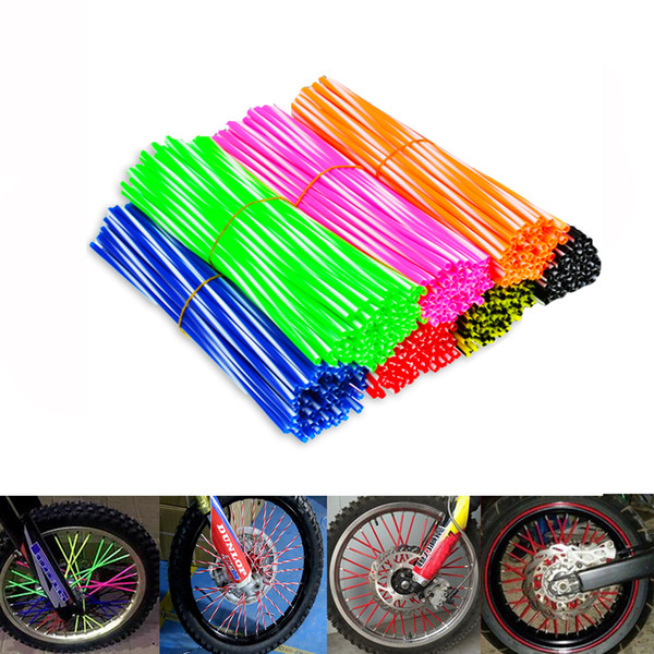 72Pcs/set Bike Motorcycle Dirt Decoration Motocross Wheel Spoke Wraps Rims Skins Protector Covers Decor Motorbike Decoration