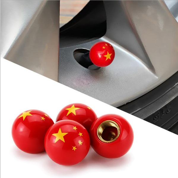 Ball Tyre Tire Wheel Stem Air Valve Cap Car Truck Motocycle American flag China flag Football valve cap copper core leak-proof