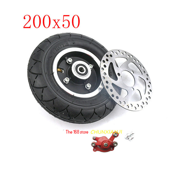 200x50 Wheel Brake Disc Pump Aluminium Alloy Hub with Inner Tube Tire for Gas Scooter Electric Scooter 200*50 Tyre