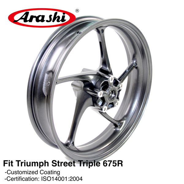 Arashi 675R Front Wheel Rim For Triumph Street Triple 675 R 2013 2014 2015 Motorcycle Accessories CNC Aluminum Daytona 13 14 15 Black