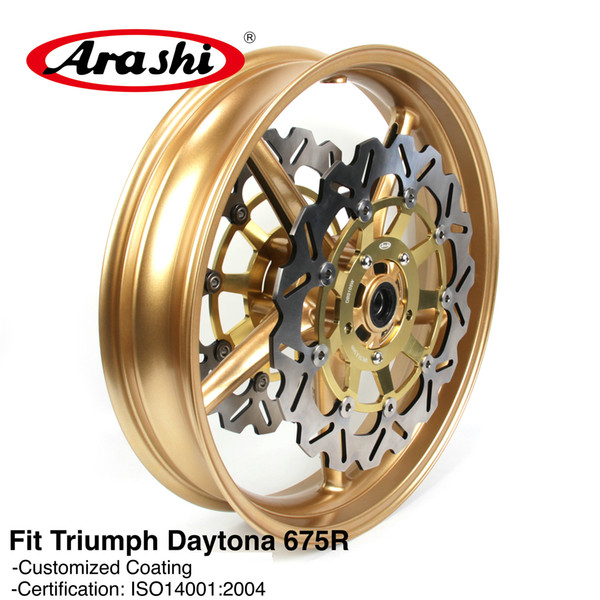 Arashi For Triumph Daytona 675 R 2011 2012 Front Wheel Rim Brake Disc Rotor Motorcycle Replacement Accessories Street Triple 675 675R Gold