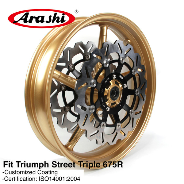 Arashi For Triumph Street Triple 675 2007 - 2012 Front Wheel Rim Brake Disk Disc Rotor 2008 2009 2010 Daytona 675R 675 R Gold